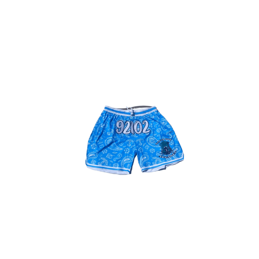 92102 Light Blue & White Shorts