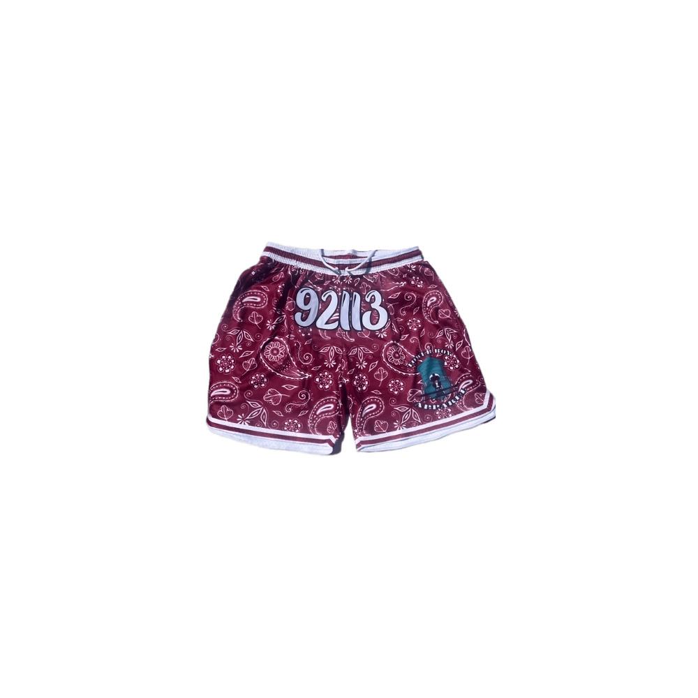 92113 Maroon & White Shorts